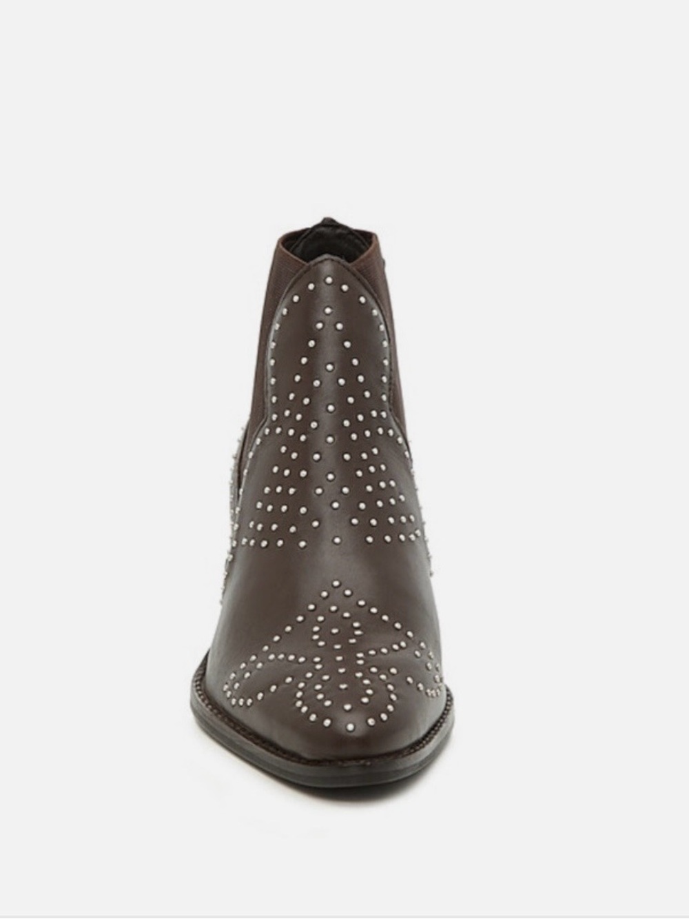 Charles By Charles David Brown Studded Leather Chelsea Booties